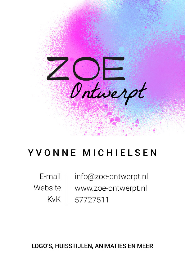 Visitekaartje Zoé-ontwerpt